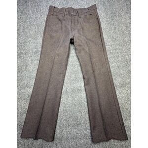 Vintage Levis Pants Mens 34x29 Brown Dacron Polyester Dress Slacks Made USA 70s